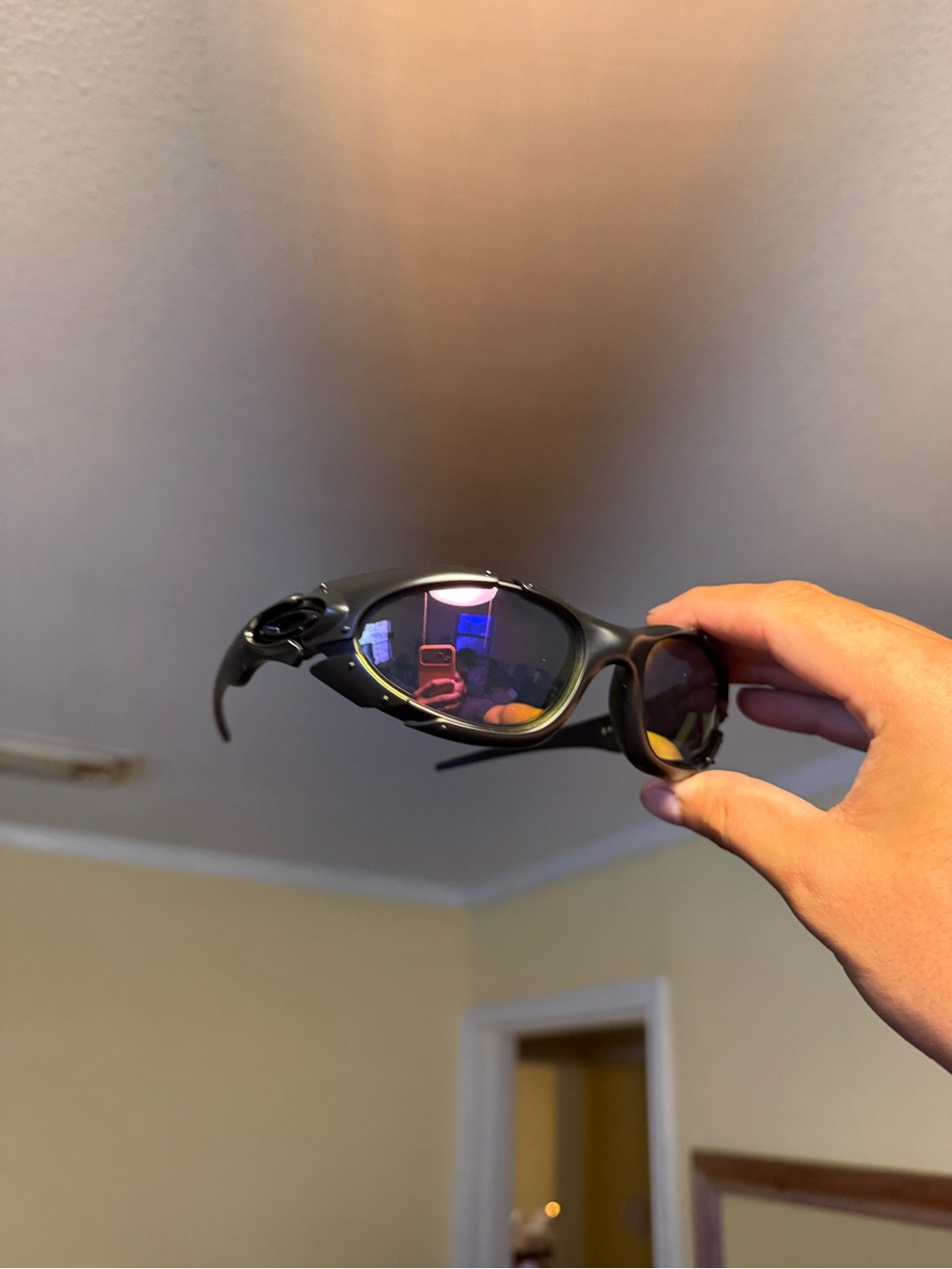 Oakley Black Sport Sunglasses with Mirrored Lenses Oakleys